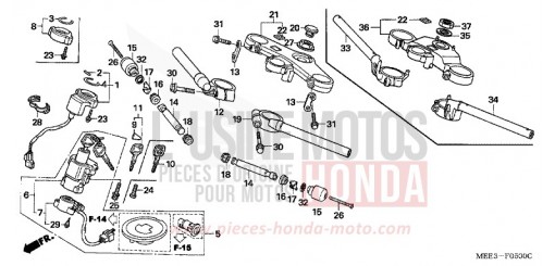 ROHRGRIFF/OBERE BRUECKE CBR600RR4 de 2004